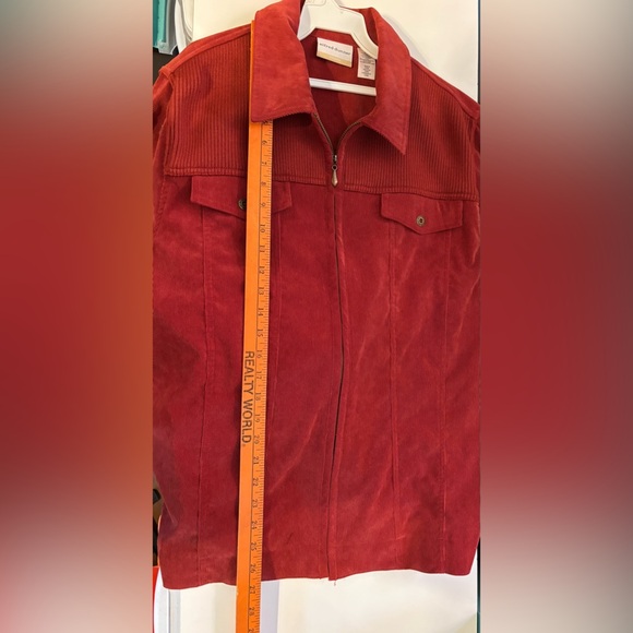 Alfred Dunner Burnt Orange Reddish Corduroy Blazer Classic Collar - Picture 4 of 5